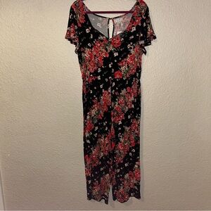 NEW Maurices Large Black and Red Floral Dress